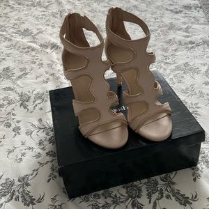 Sandro Leather Sandal Pink Beige Size 38